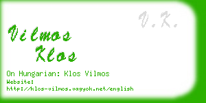 vilmos klos business card